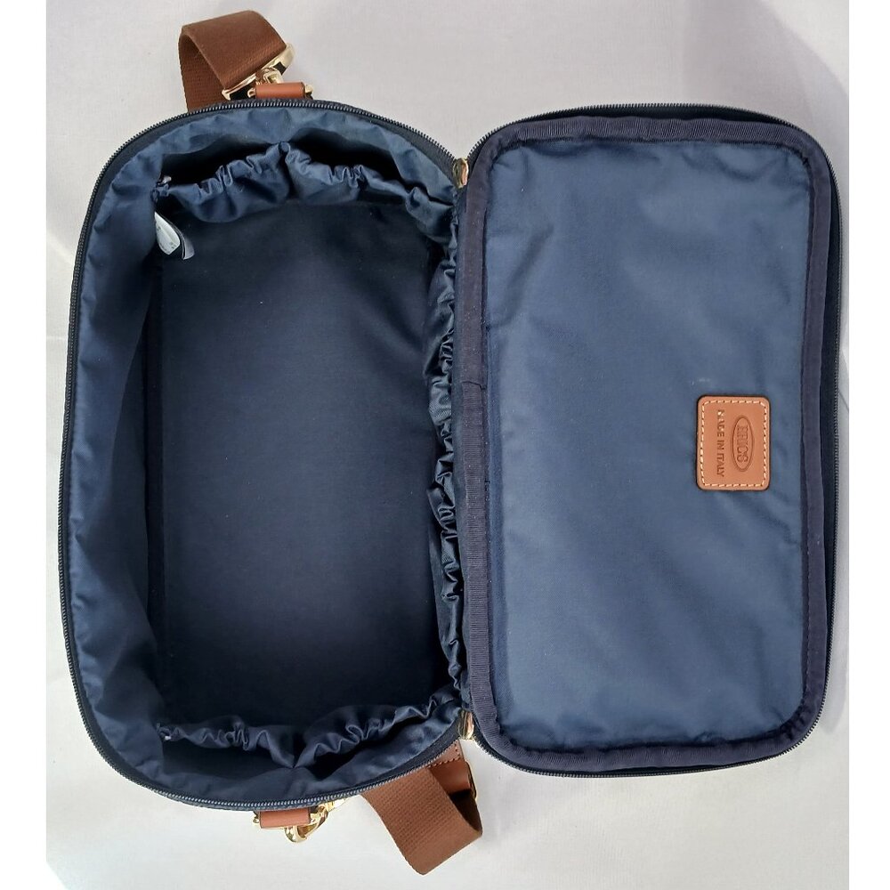 Bric's Dark Ocean Blue - Blue and Brown - Tuscan Train Beauty Case - Travel Bag - Picture 10 of 14